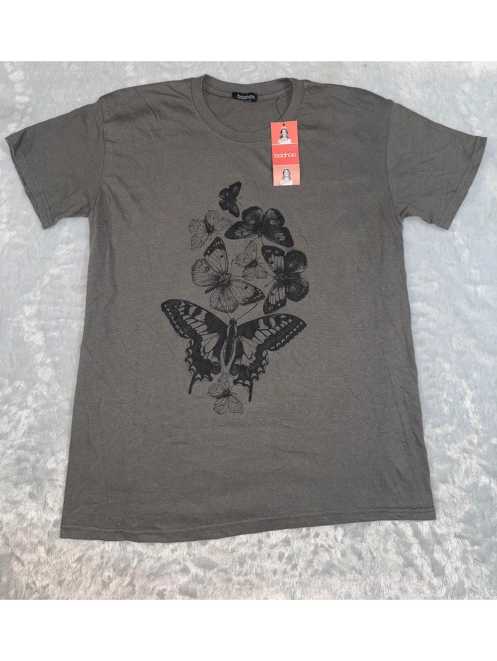 Boohoo Butterfly Womens Short Sleeve Size Medium